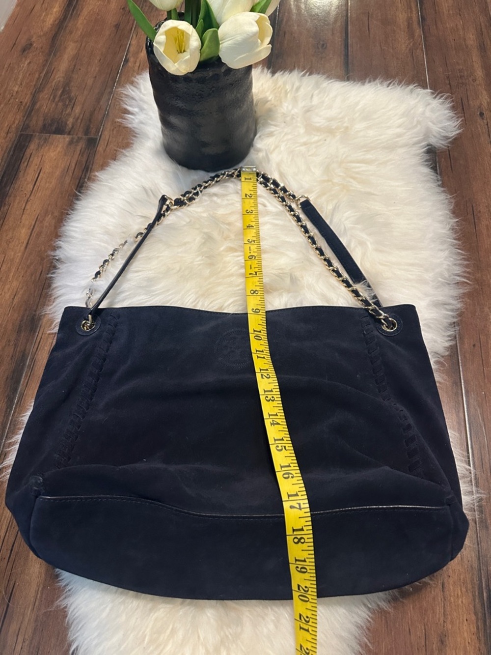 Navy suede bag - Picture 10 of 11